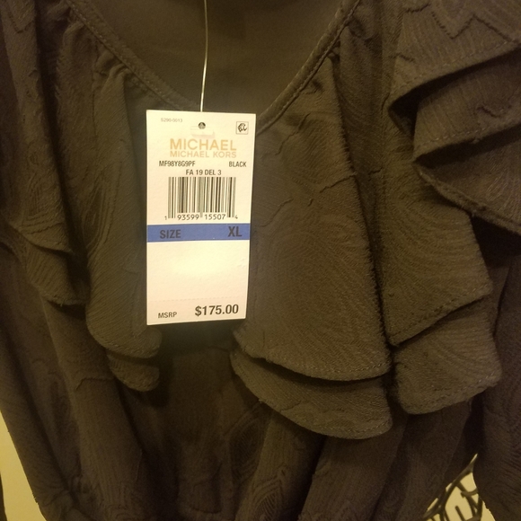 MICHAEL KORS New BLACK RUFFLE DRESS - Picture 4 of 6